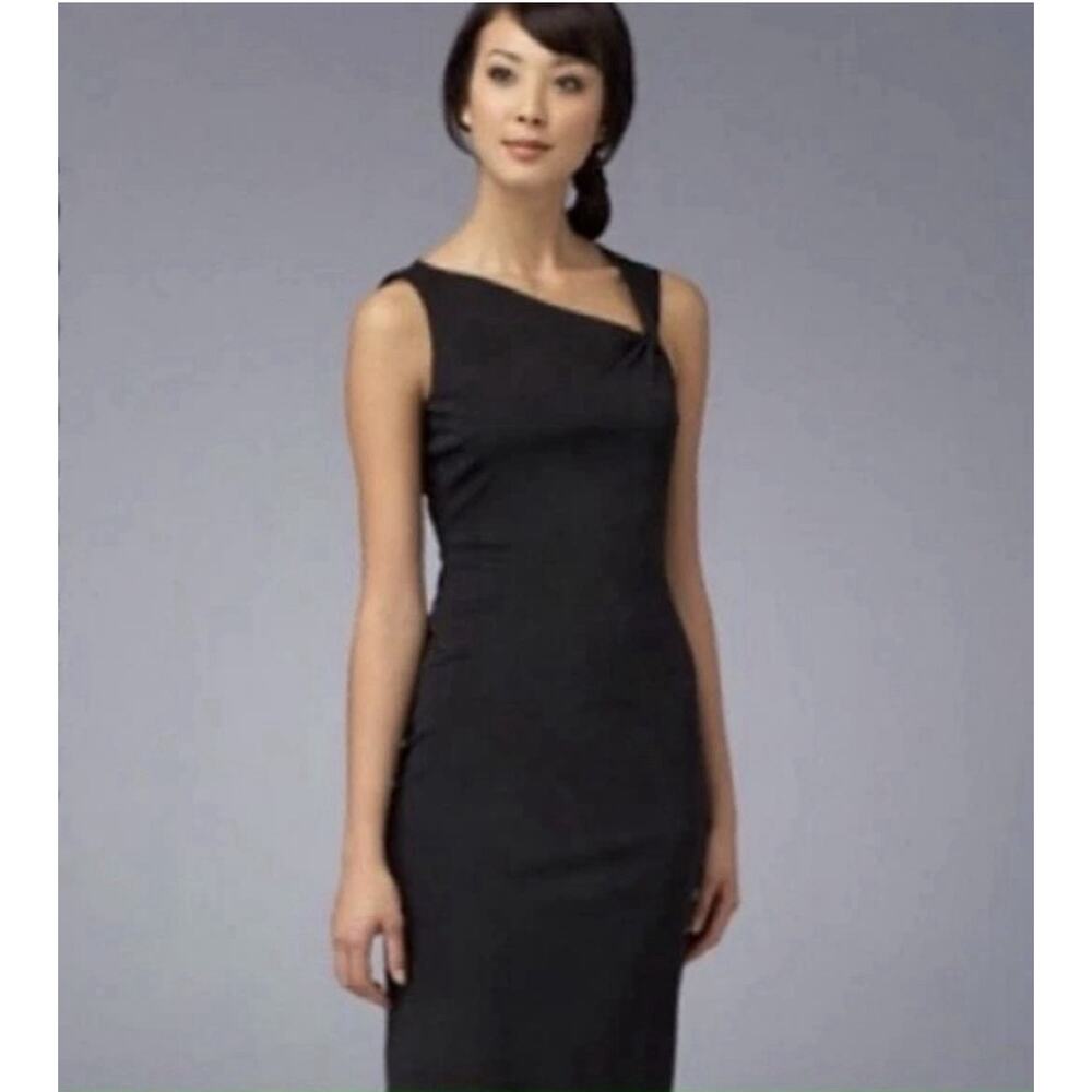 David Meister Womens Size 6 Cocktail Dress Classic Lined Black LBD Party Midi